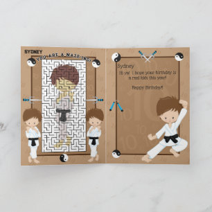 Carte Vous êtes des garçons A-Maze-ants Karaté Joyeux An