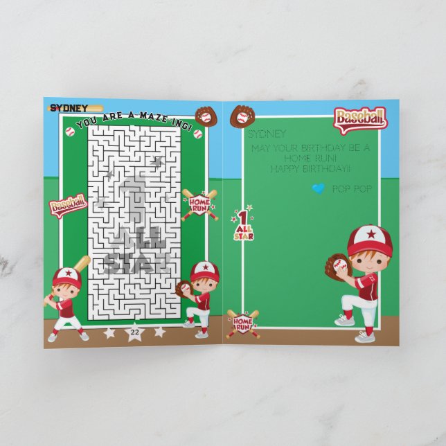 Carte Vous êtes des garçons déroutants Baseball Joyeux A (Intérieur)