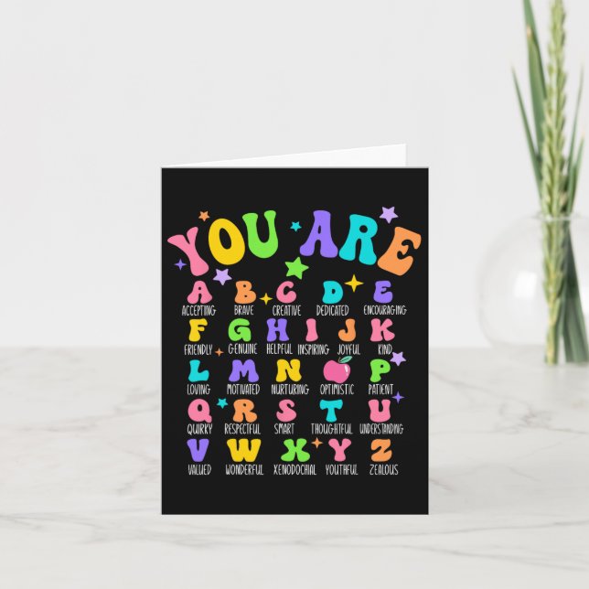 Carte Vous êtes des lettres Alphabet Apprendre Abcs Insp (Devant)