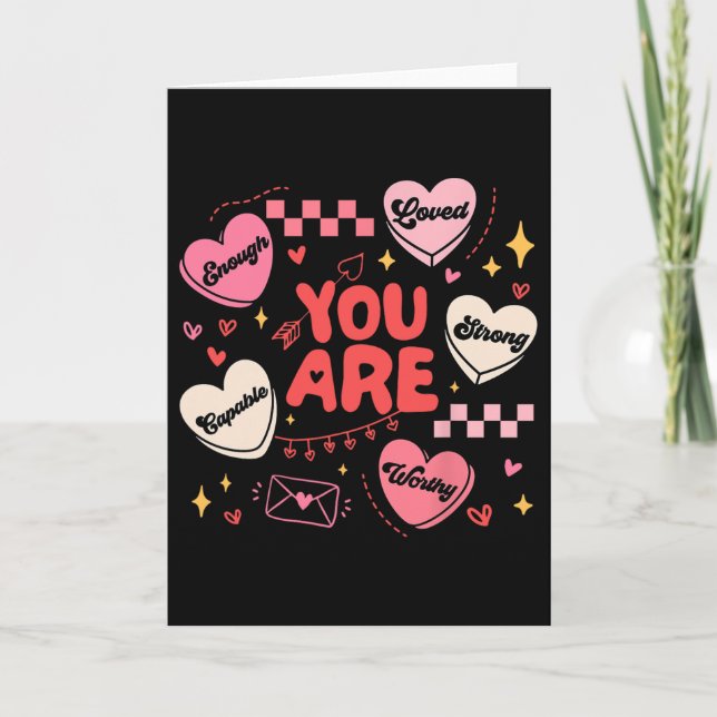 Carte Vous êtes digne Beau Aimé Assez Saint-Valentin Ca (Devant)