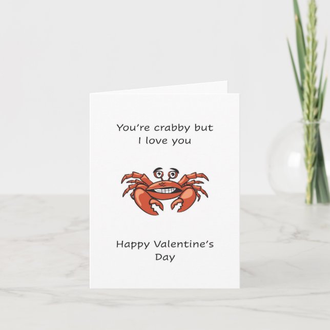 Carte Vous êtes du crabe, Heureuse Sainte-Valentin (Devant)