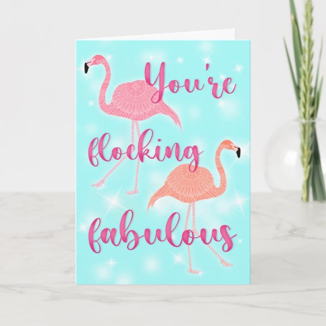 Carte Vous êtes en train de flirter Flamant rose fabuleu (Devant)