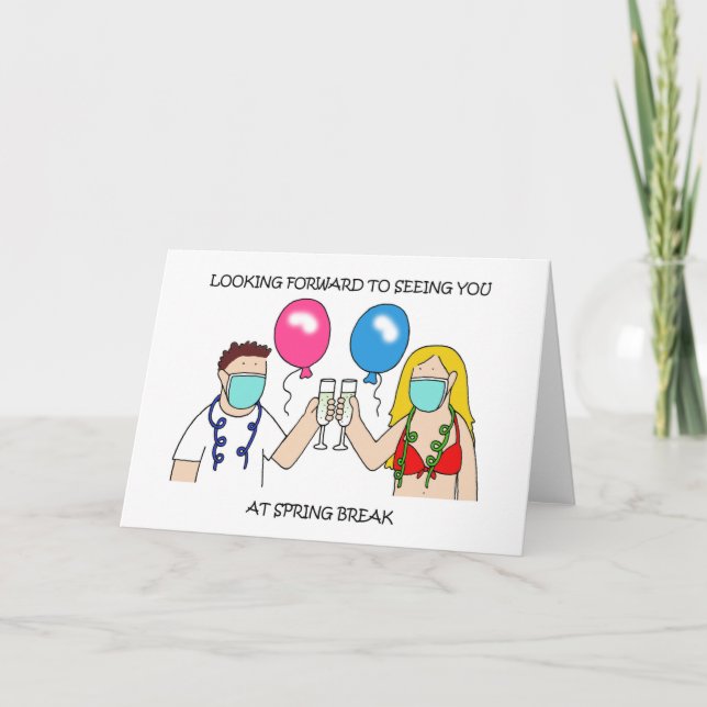 Carte Vous êtes impatient de vous voir à Spring Break (Devant)