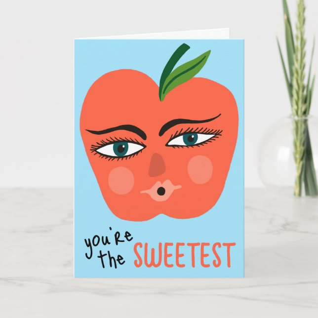 Carte VOUS ÊTES LA PLUS MIGNONNE Pommes fantaisistes Fru (Devant)
