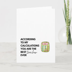 Carte Vous êtes le meilleur enseignant jamais Apprécia