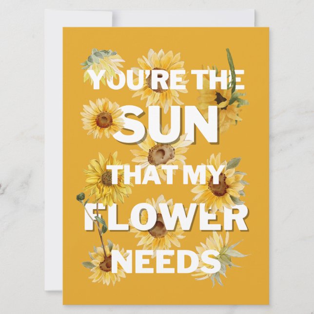 Carte Vous êtes le soleil dont ma fleur a besoin (Devant)