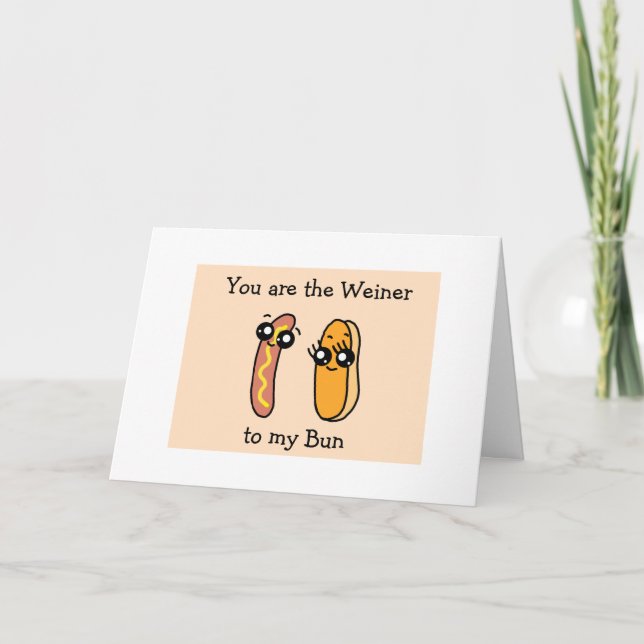 Carte Vous êtes le Weiner à mon Pain, Saint-Valentin (Devant)