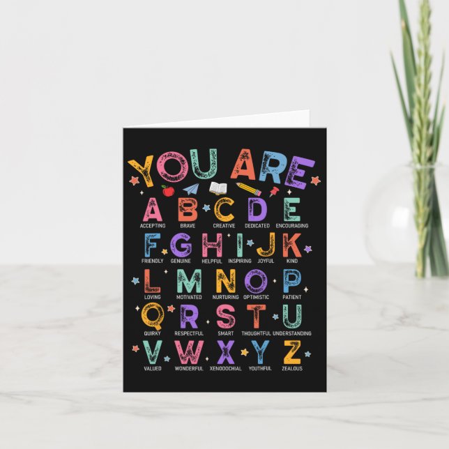 Carte Vous Êtes Lettres Alphabet Apprendre Abcs Garçon F (Devant)