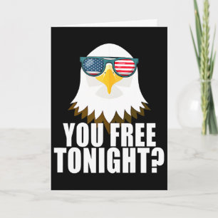 Carte Vous êtes libre ce soir Drapeau américain Aigle pa