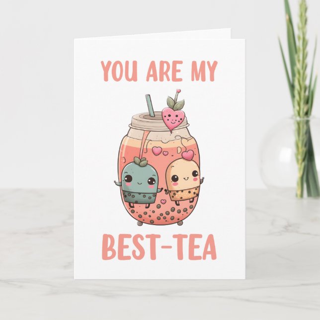 Carte Vous êtes mes amis du thé à bulles kawaii best-tea (Devant)