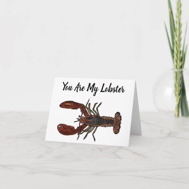 Carte Vous êtes mon anniversaire de homard ou la Saint-V (Devant)
