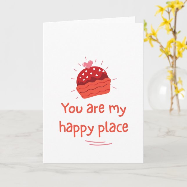 Carte Vous êtes mon endroit heureux Citation d'amour rom (Fleur jaune)