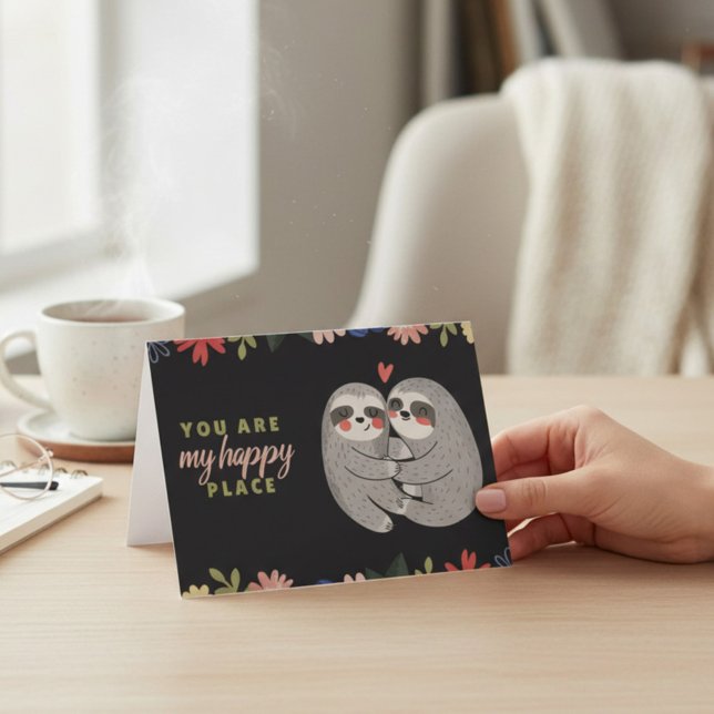 Carte Vous êtes mon endroit heureux Sloth Saint-Valentin (Créateur téléchargé)