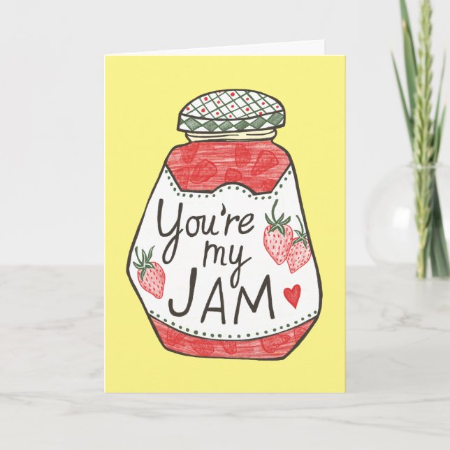 Carte VOUS ÊTES MON JAM Illustration de fraise Amour per (Devant)