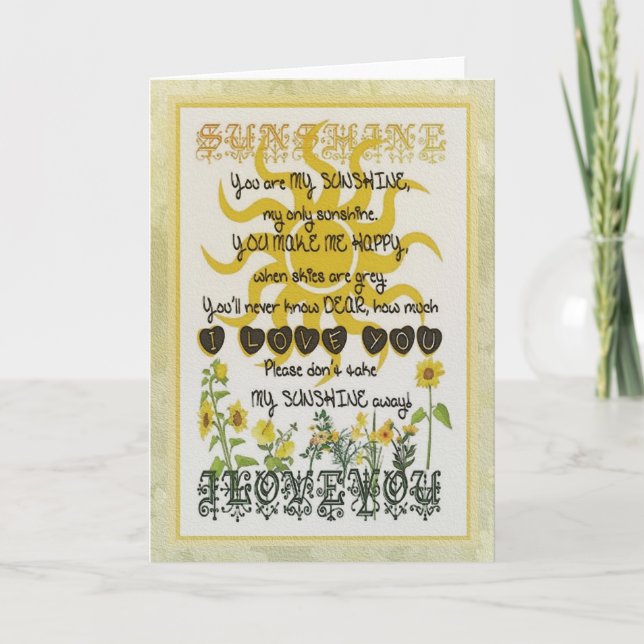 Carte Vous êtes mon soleil (Devant)