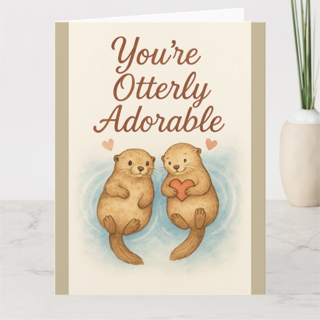 Carte Vous êtes Otterly Adorable - Boutons d'aquarelle m (Devant)