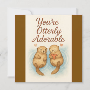 Carte Vous êtes Otterly Adorable - Boutons d'aquarelle m