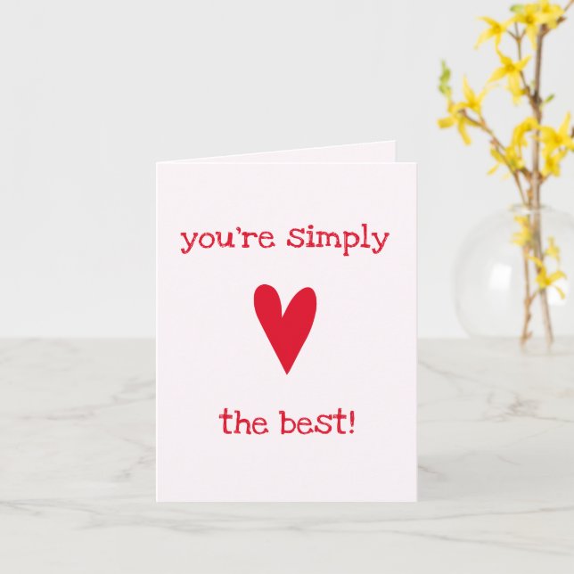 Carte Vous êtes simplement le meilleur ! | Red Heart Fêt (Fleur jaune)