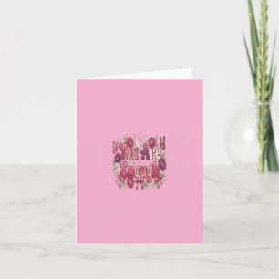 Carte Vous êtes suffisant Typographie de bulle d'amour