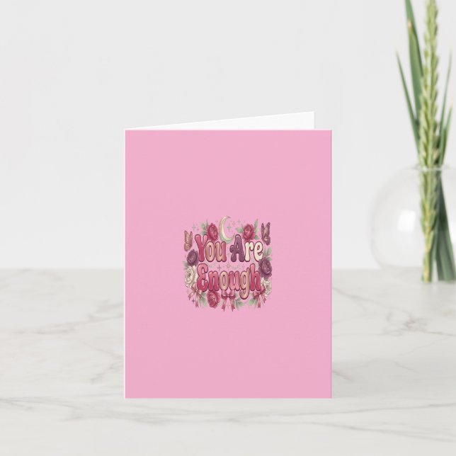 Carte Vous êtes suffisant | Typographie de bulle d'amour (Devant)
