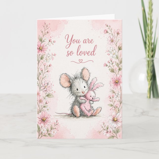 Carte Vous êtes tellement aimé | Câlin de souris (Devant)
