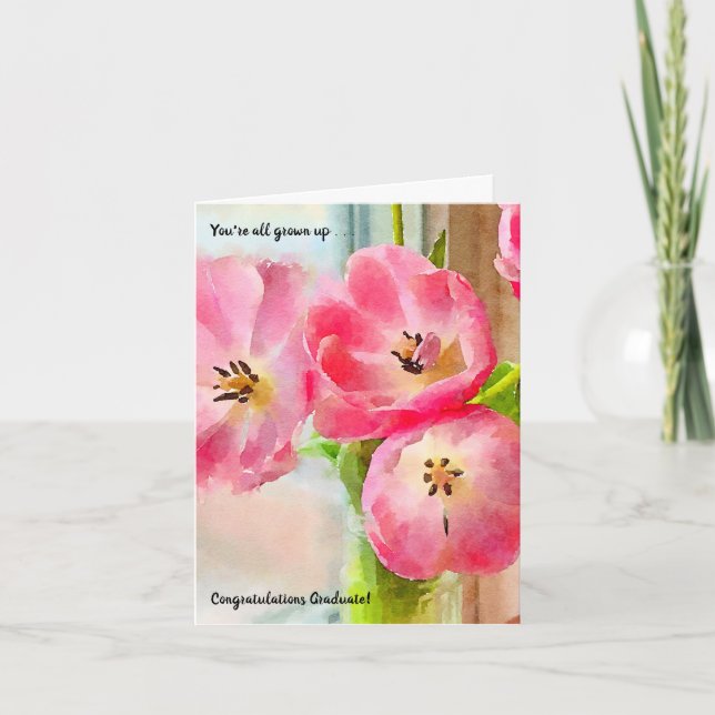 Carte Vous êtes tous Grown Up Girl Graduation Card (Devant)