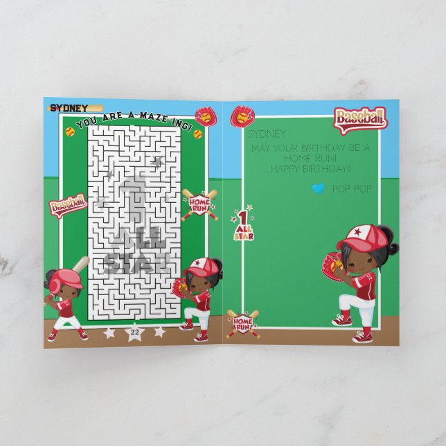 Carte Vous êtes un anniversaire de softball pour les fil (Intérieur)