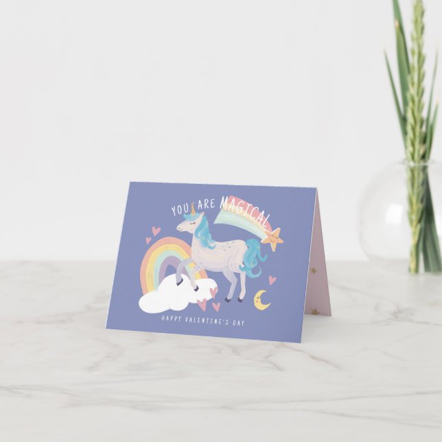 Carte Vous êtes une licorne magique et la Saint-Valentin (Devant)