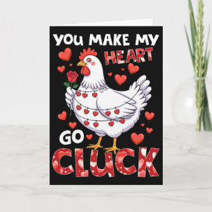 Carte Vous faites battre mon cœur comme une poule drôle 