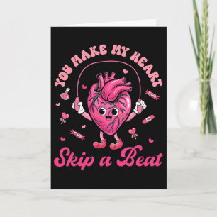 Carte Vous faites que mon cœur s'amuse à sauter un batte