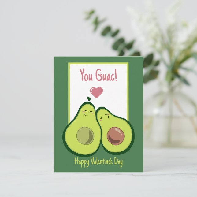 Carte Vous, Guac ! Avocado Love, Valentine's (Debout devant)