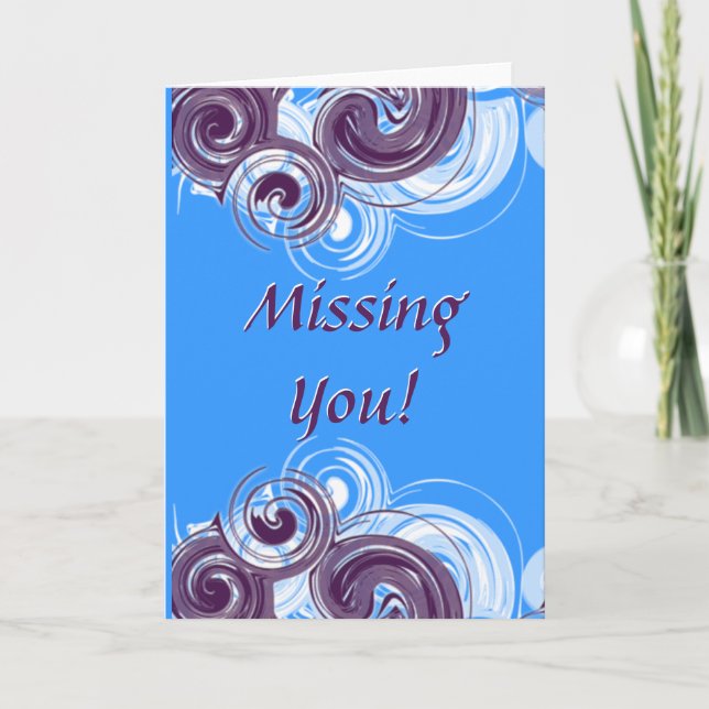 Carte Vous manque Vague Violette Couverture personnalisé (Devant)