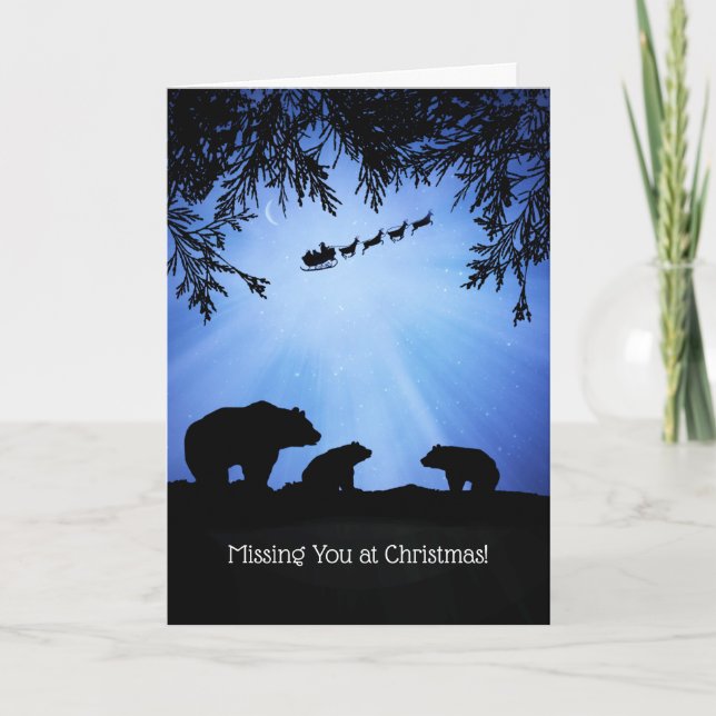 Carte Vous manquez à Noël avec des ours mignons (Devant)
