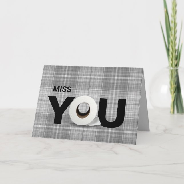 Carte Vous manquez de papier toilette plaid (Devant)