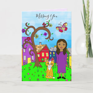 Carte Vous manquez, la Dame de Whimsical et l'amitié des