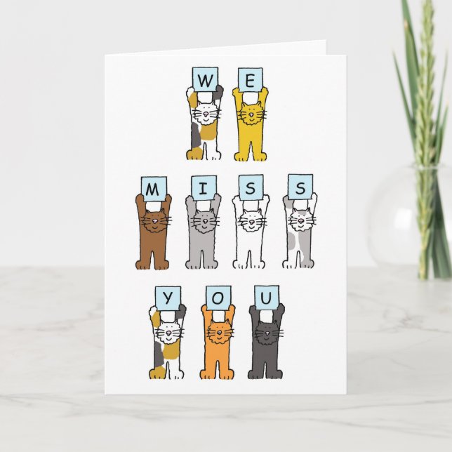 Carte Vous Manquez Les Chats Caricaturaux (Devant)
