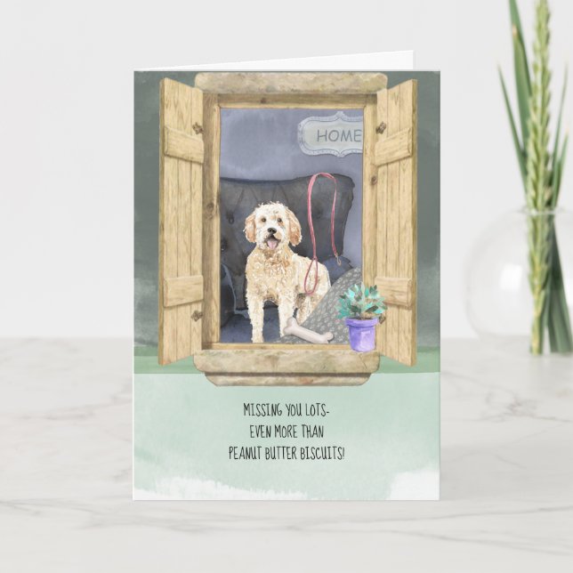 Carte Vous Manquez Lots Goldendoodle Chien Fenêtre de re (Devant)