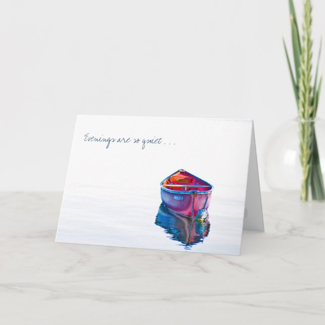 Carte Vous manquez Soirée tranquille canot rouge dans l' (Devant)