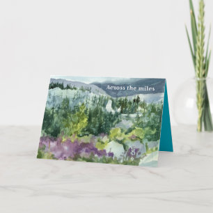 Carte Vous manquez sur Fête des pères Paysage Aquarelle