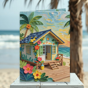 Carte Vous manquez Thème de plage à distance