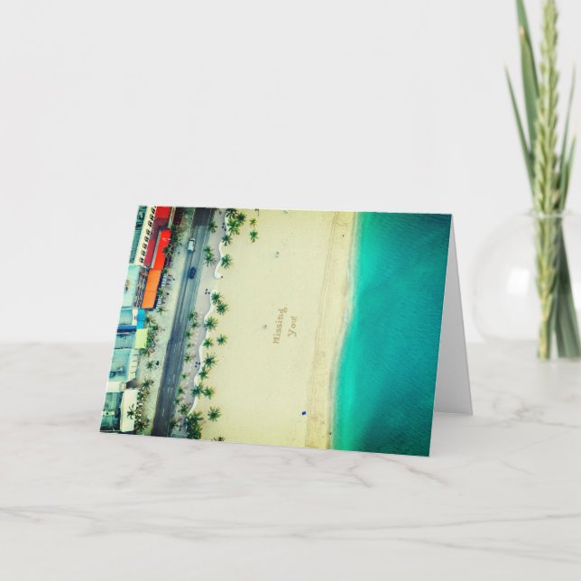Carte Vous Manquez Vacances Plage (Devant)