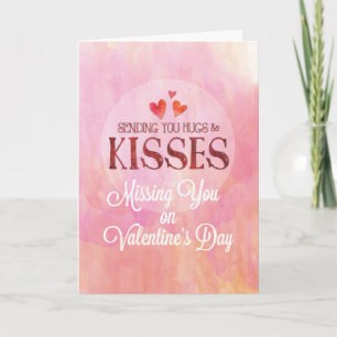 Carte Vous manquez Valentine envoyant des câlins et des