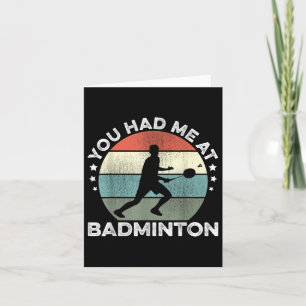 Carte Vous M'Avez Eu Au Joueur Volant de badminton Badmi