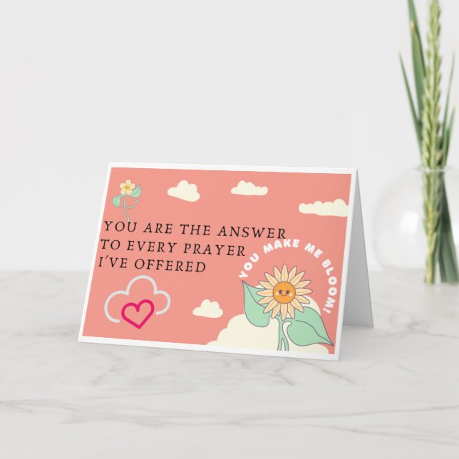 Carte Vous me faites fleur de la Saint-Valentin (Devant)