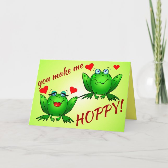 Carte Vous me faites Hoppy mignonne amusant Grenouilles  (Devant)