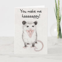 Vous Me Rendre Heureux Opossum Blank Greeting Card