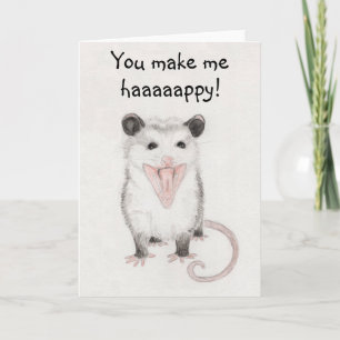 Carte Vous Me Rendre Heureux Opossum Blank Greeting Card