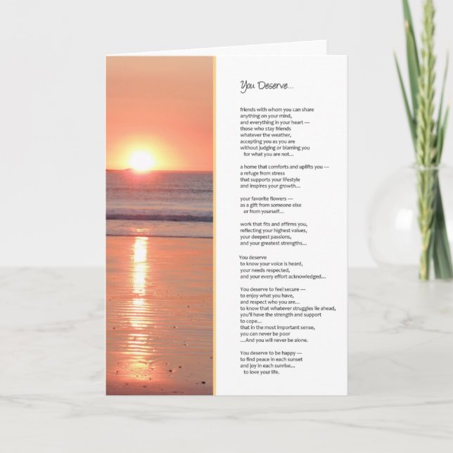 Carte Vous méritez...Inspirationnel (Devant)