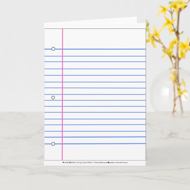Carte Vous n'avez plus de papier ligné ? Écrivez sur cet (Fleur jaune)