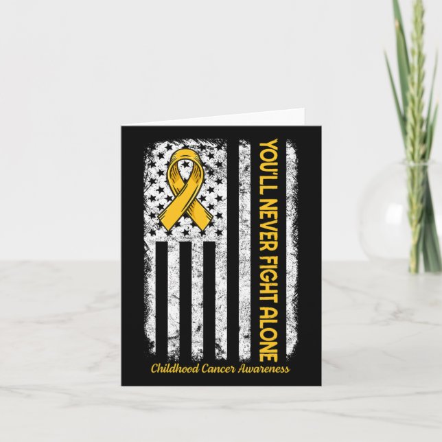 Carte Vous ne combattrez jamais seul drapeau Cancer de l (Devant)